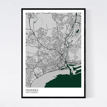 Load image into Gallery viewer, Swansea City Map Print
