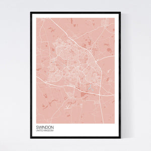 Swindon City Map Print