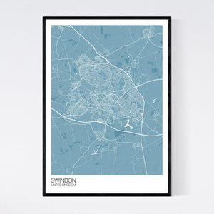 Swindon City Map Print