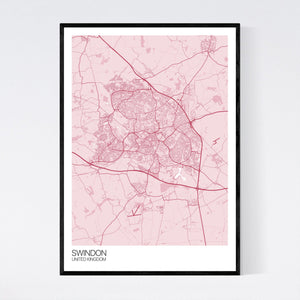 Swindon City Map Print