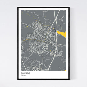 Swords City Map Print