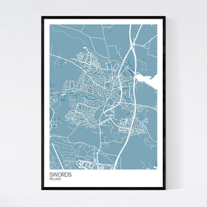 Swords City Map Print