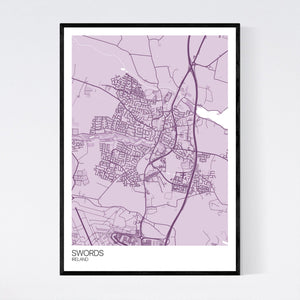 Swords City Map Print