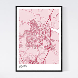 Swords City Map Print