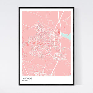 Swords City Map Print