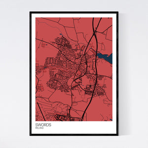 Swords City Map Print