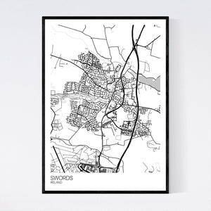 Swords City Map Print