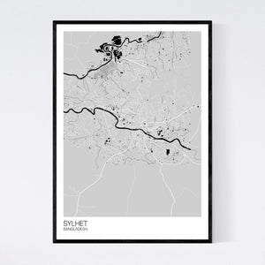 Sylhet City Map Print