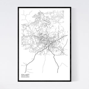 Sylhet City Map Print