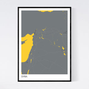 Syria Country Map Print