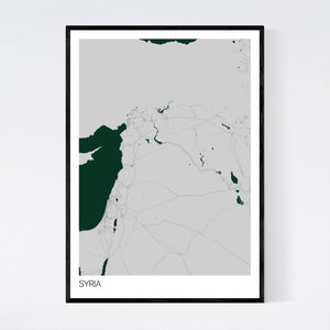 Syria Country Map Print