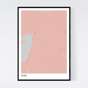 Syria Country Map Print