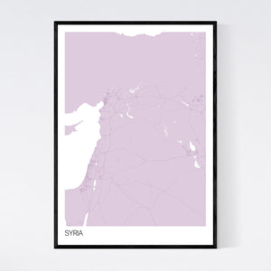 Syria Country Map Print