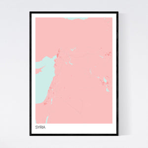 Syria Country Map Print