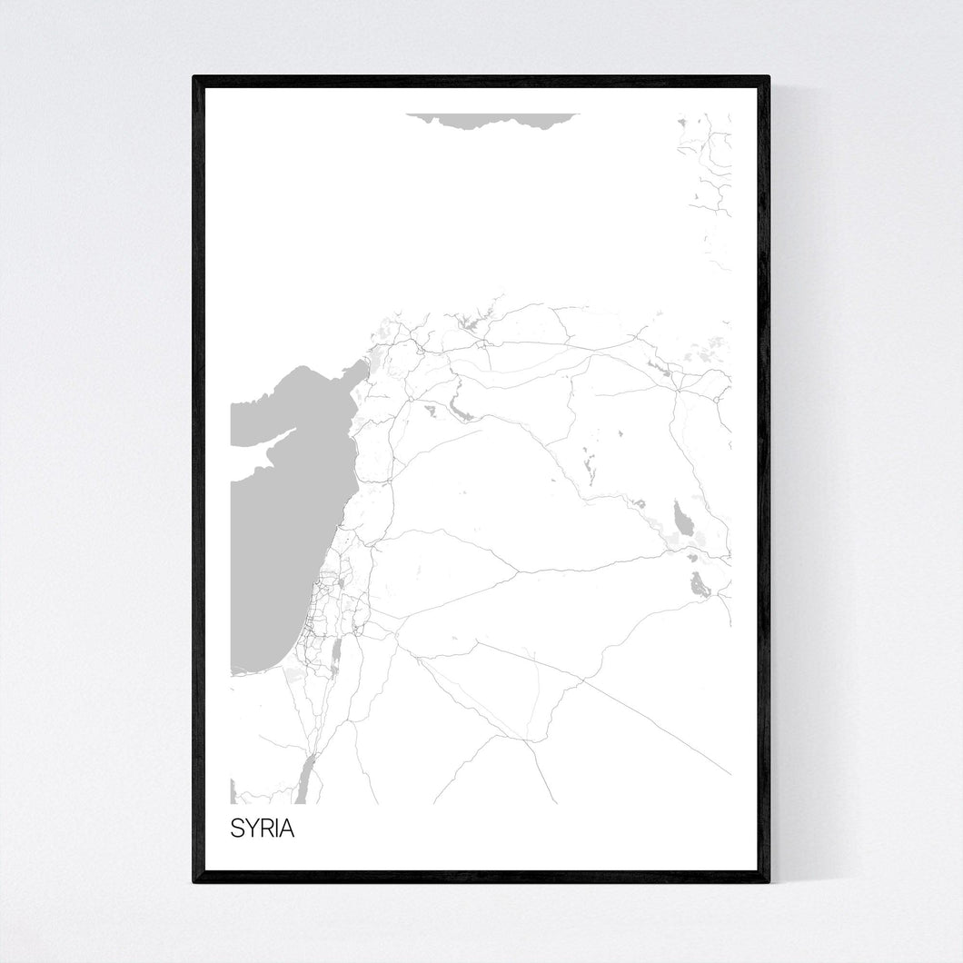 Syria Country Map Print