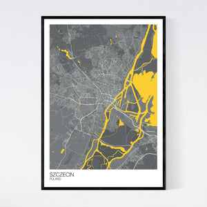 Szczecin City Map Print