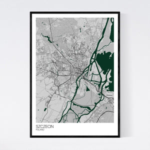Szczecin City Map Print