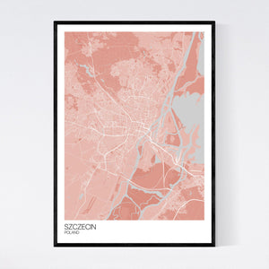 Szczecin City Map Print