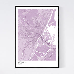 Szczecin City Map Print