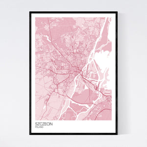 Map of Szczecin, Poland