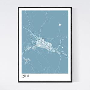Tabriz City Map Print