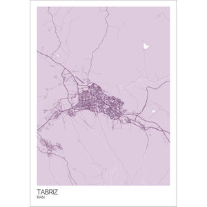 Map of Tabriz, Iran