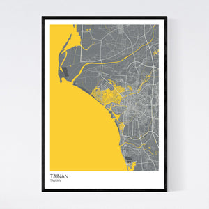 Map of Tainan, Taiwan