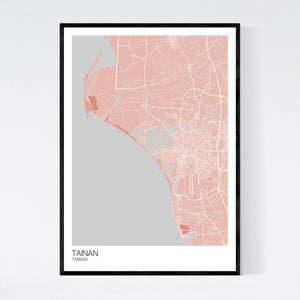 Tainan City Map Print