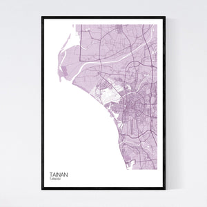 Tainan City Map Print