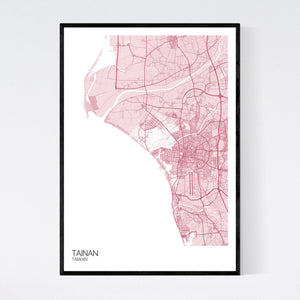 Tainan City Map Print