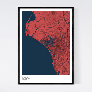 Tainan City Map Print