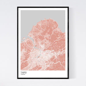 Taipei City Map Print