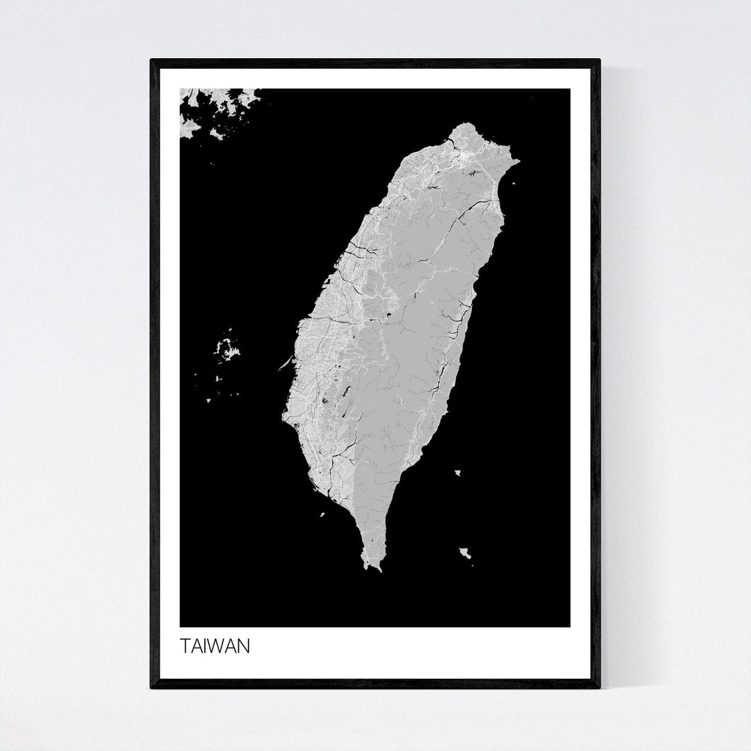 Taiwan Country Map Print