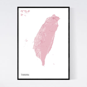 Taiwan Country Map Print