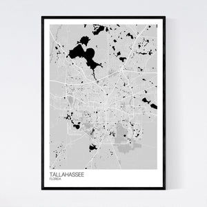 Tallahassee City Map Print
