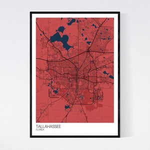 Tallahassee City Map Print