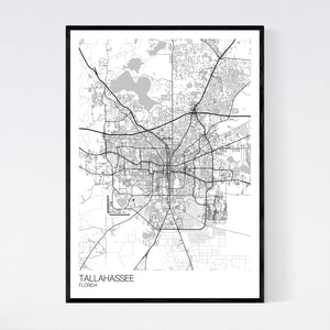 Tallahassee City Map Print