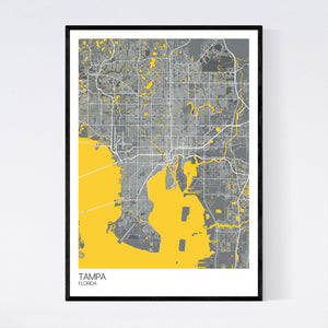 Tampa City Map Print