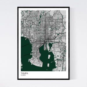 Tampa City Map Print