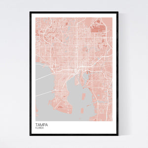Tampa City Map Print