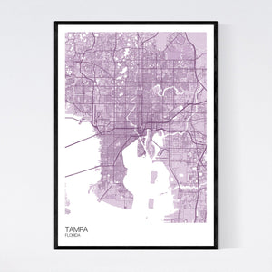 Tampa City Map Print