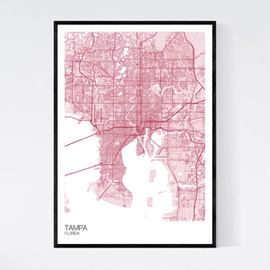 Tampa City Map Print