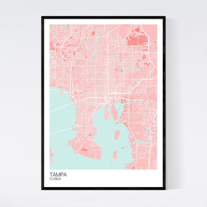 Tampa City Map Print