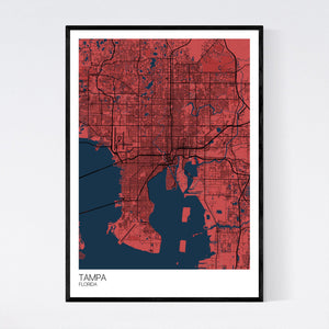 Tampa City Map Print