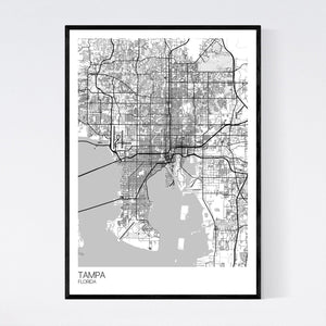 Tampa City Map Print
