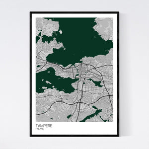 Tampere City Map Print