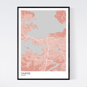 Tampere City Map Print