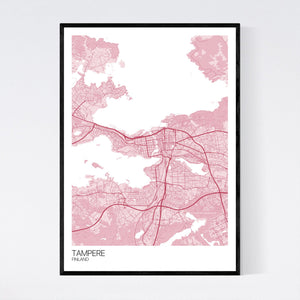 Tampere City Map Print