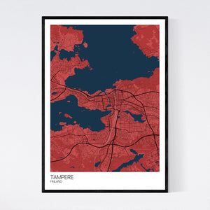 Tampere City Map Print