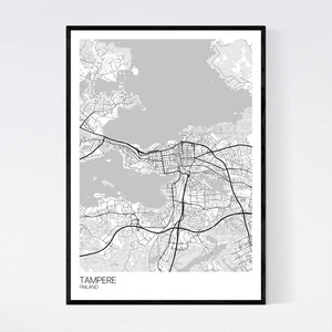 Tampere City Map Print